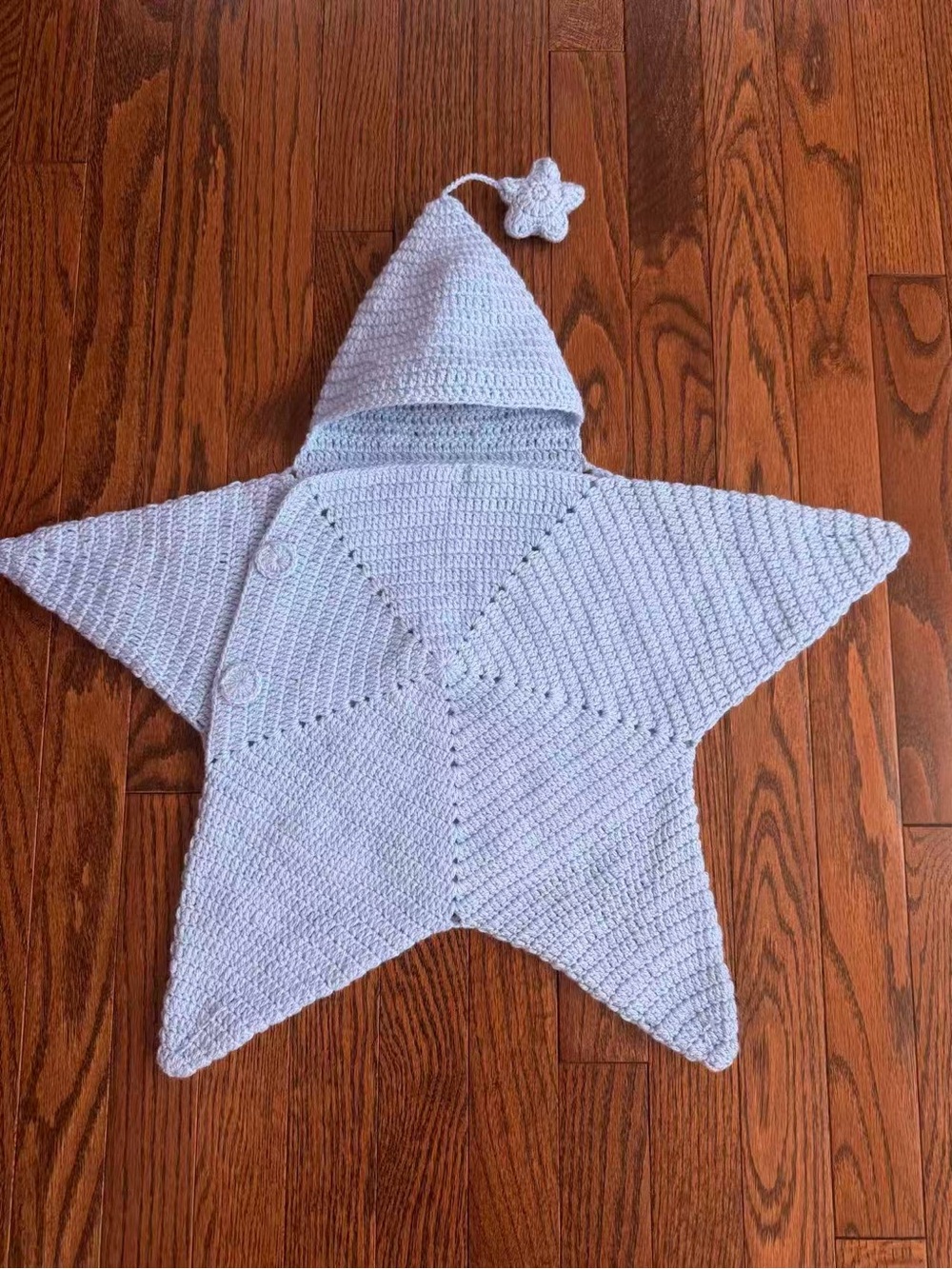 Crochet baby star Cocoon- sleeping bag with hood - Picture 6 of 8